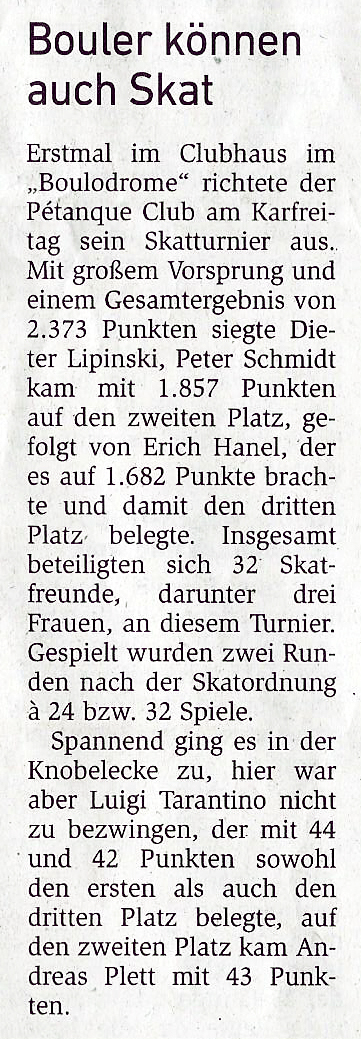 HA Skat Turnier 2016